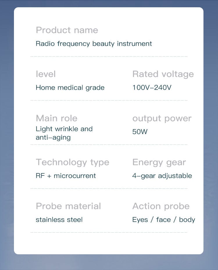 Bornbyme Facial Massager Radio Frequency Skin Tightening Device Home Use Device Anti Aging Wrinkle Reduction