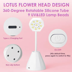 bornbyme Nail Product 30W Rechargeable Smart UV Lamp Flower