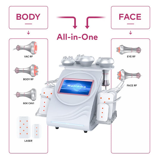 Bornbyme Ultrasonic Cavitation Machine 6-in-1 BORNBYME Cavitation Machine with 80K Ultrasonic, RF, Vacuum & Laser for Body Contouring and Fat Loss
