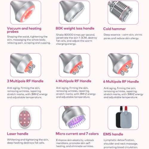 Bornbyme Ultrasonic Cavitation Machine 80K 9 IN 1 Ultrasonic Cavitation Body Sculpting Machine with EMS