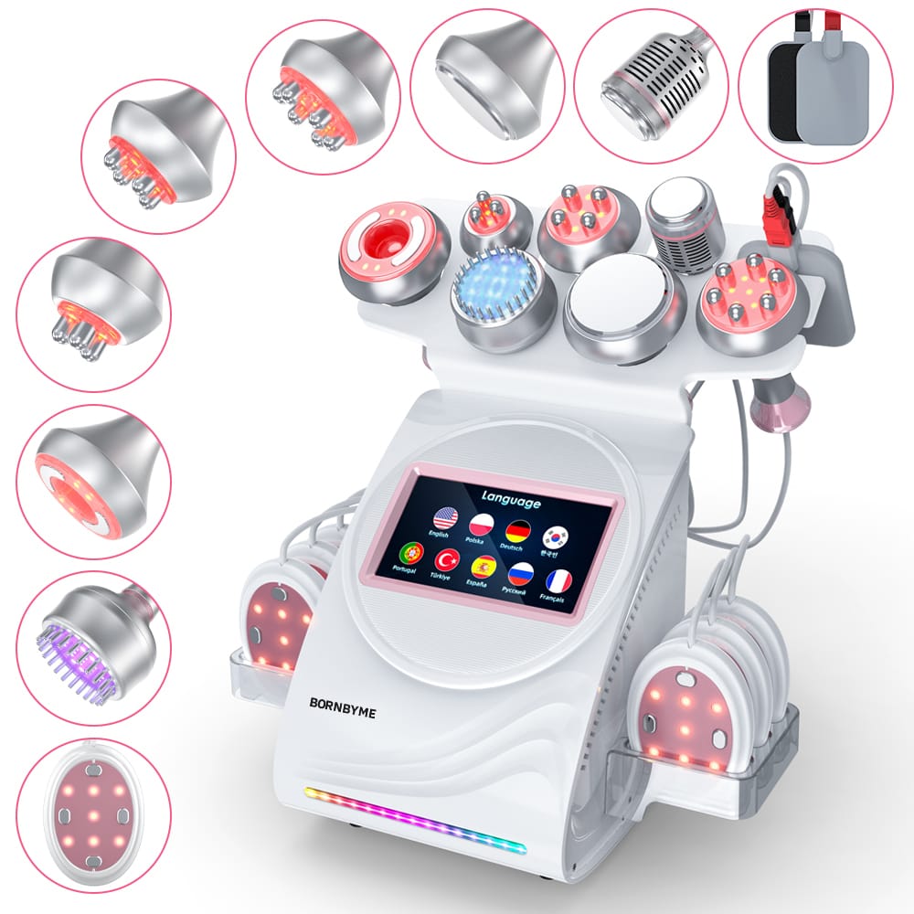 Bornbyme Ultrasonic Cavitation Machine 9 In 1 80K Body Sculpting Cavitation Machine with EMS Therapy
