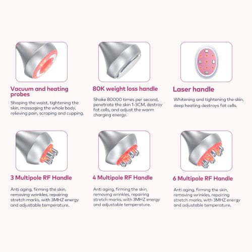 6 IN 1 with EMS 80K Ultrasonic Cavitation Anti Cellulite Body Shaping Slimming Machine 