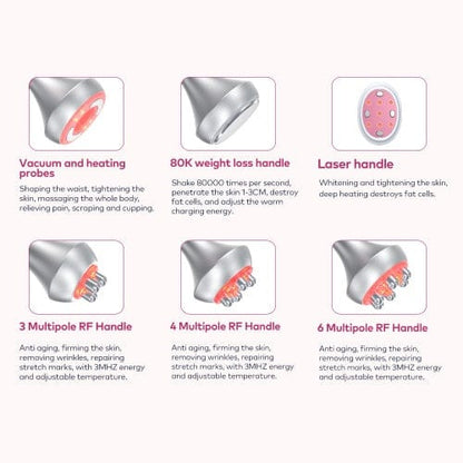 6 IN 1 with EMS 80K Ultrasonic Cavitation Anti Cellulite Body Shaping Slimming Machine 