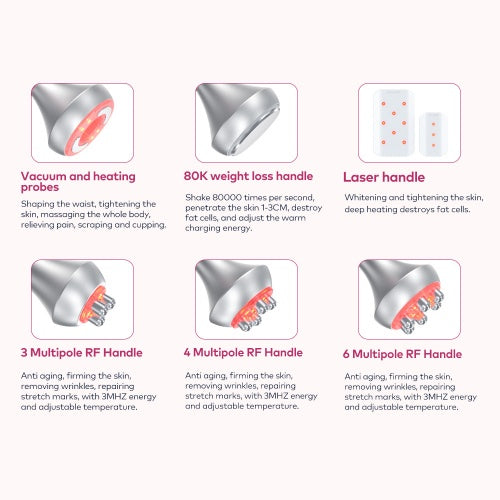 6 IN 1 with Lipo Laser 80K Ultrasonic Cavitation Anti Cellulite Body Shaping Slimming Machine