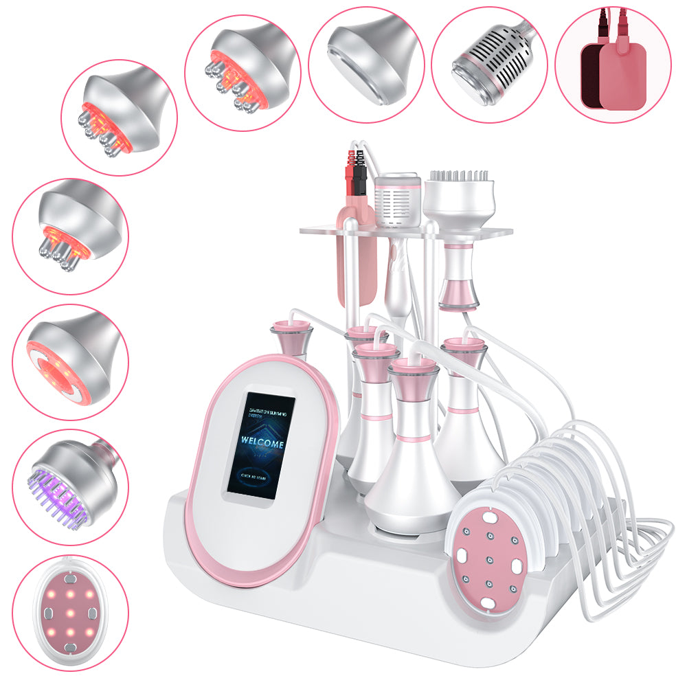 80k 9 in 1 beauty machine led+ radio frequency ultrasonic slimming therapy fat cavitation and skin tightening
