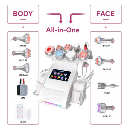 80K 9 IN 1 Ultrasonic Cavitation Body Sculpting Machine with Laser