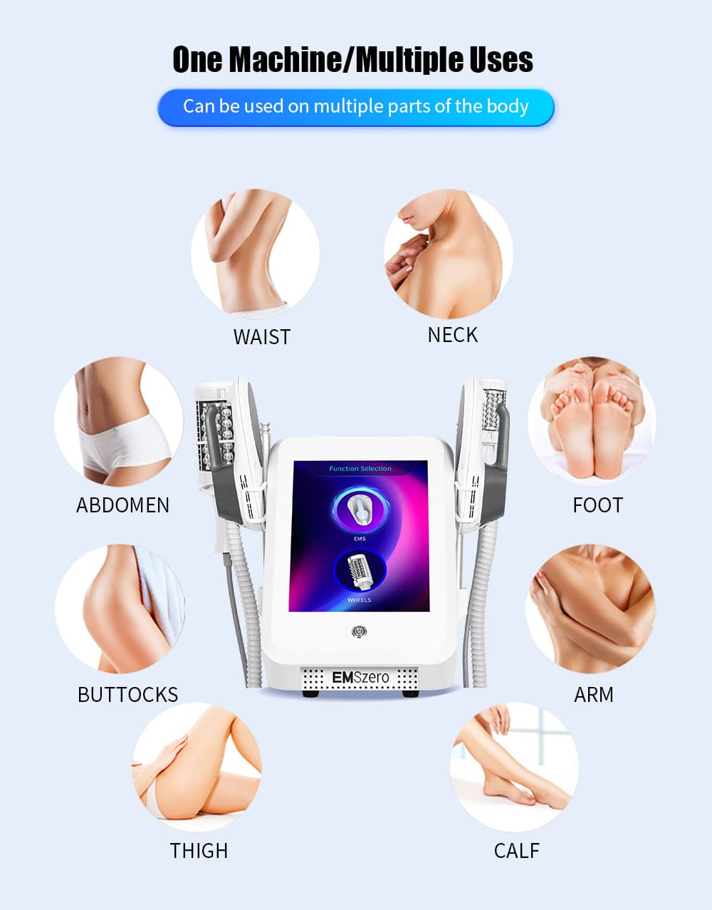 Bornbyme 2025 EMS Sculpting Machine Microvibration Massager Inner Ball Roller Reduction Machine White