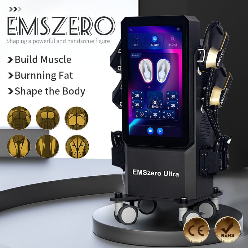 Bornbyme 2025 Newest EMS Fat Burner Machine Full Body Sculpting for Lymphatic Massage & Cellulite Removal Black