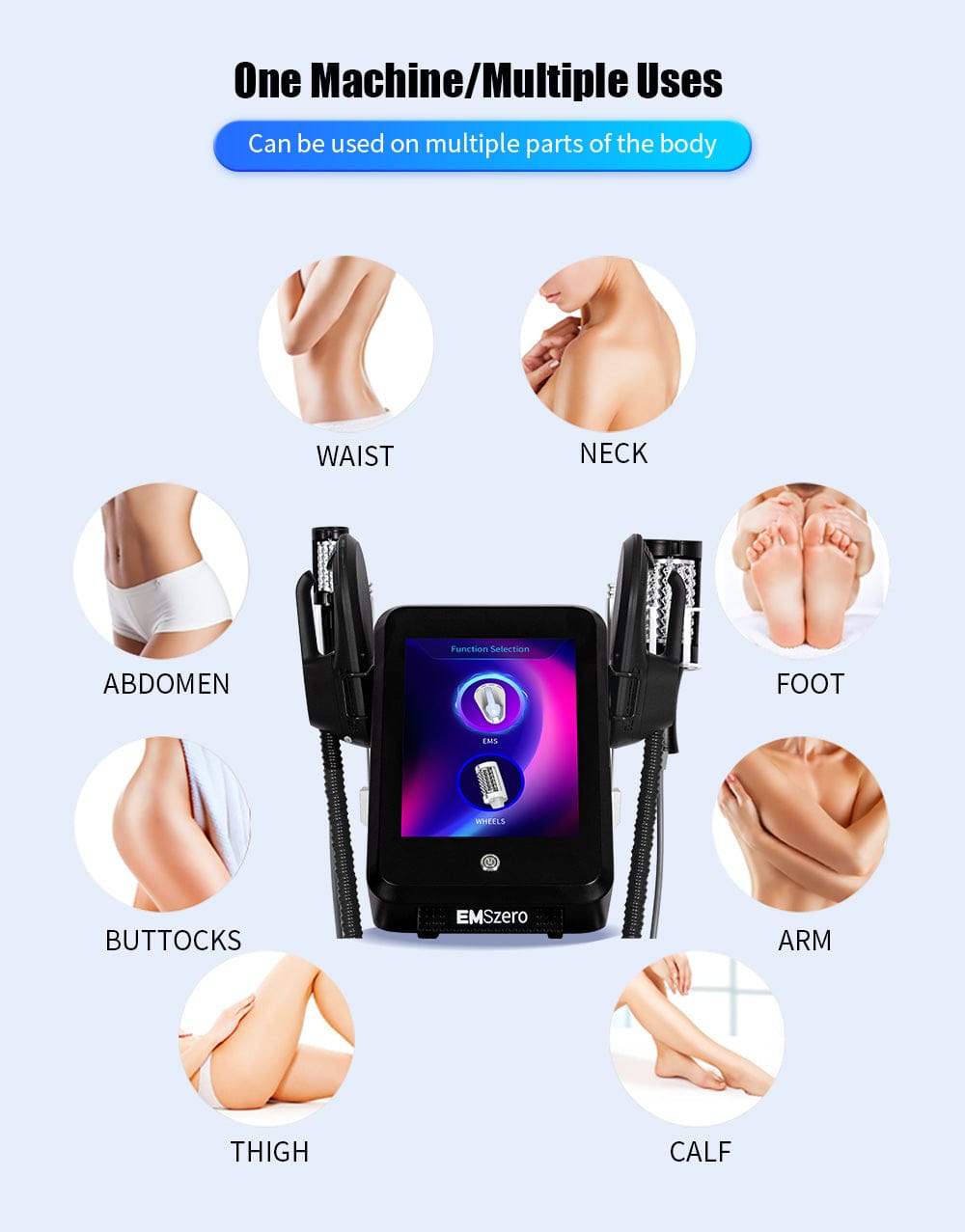 Bornbyme Balck 2025 EMS Sculpting Machine Microvibration Massager Inner Ball Roller Reduction Machine Black