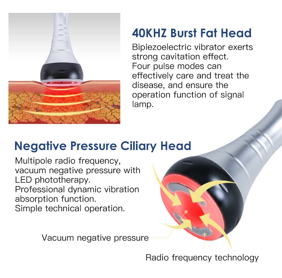 Bornbyme Body & Facial Massager 6 In 1 40K Body Sculpting Cavitation Machine with Laser