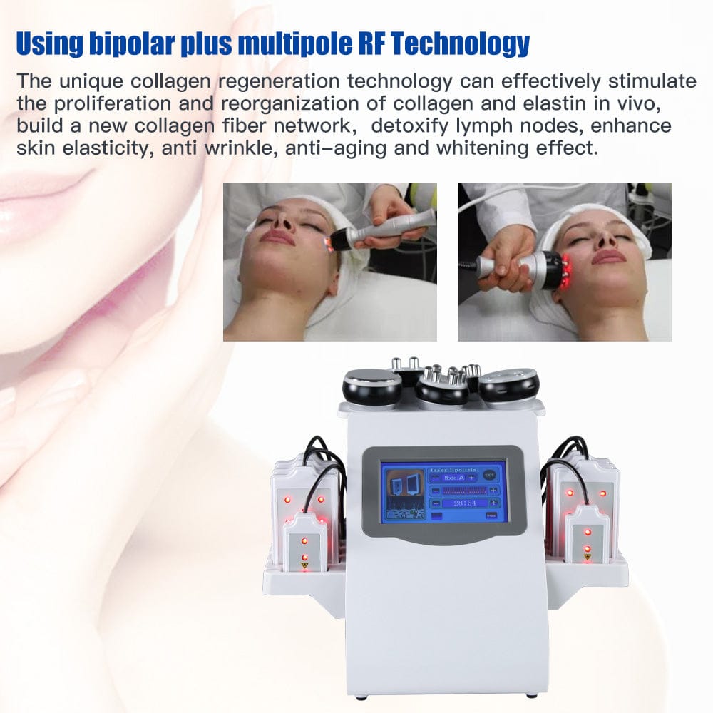 Bornbyme Body & Facial Massager 6 In 1 40K Body Sculpting Cavitation Machine with Laser