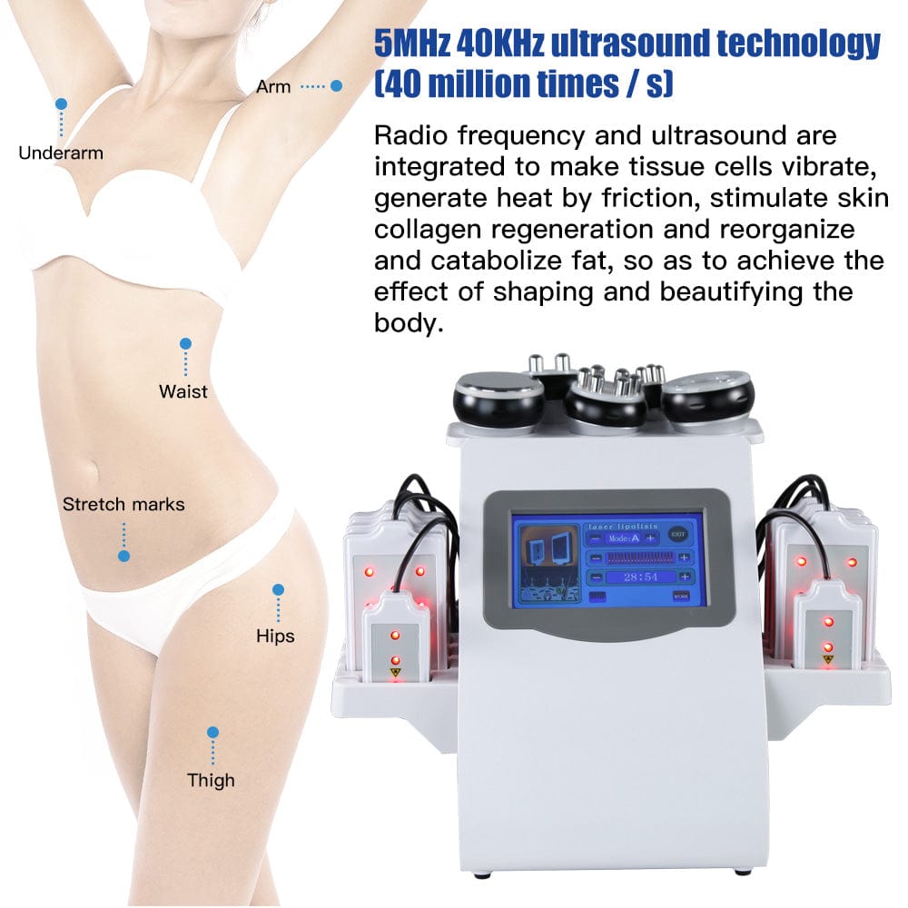 Bornbyme Body & Facial Massager 6 In 1 40K Body Sculpting Cavitation Machine with Laser