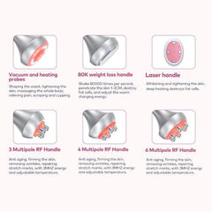 Bornbyme Body & Facial Massager 6 IN 1 with EMS 80K Ultrasonic Cavitation Anti Cellulite Body Shaping Slimming Machine
