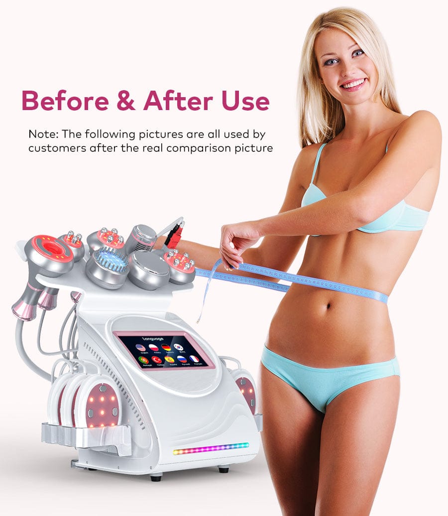 bornbyme Body & Facial Massager 80K Ultrasonic Cavitation Machine 9 IN 1 with EMS Pads