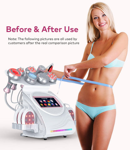 bornbyme Body & Facial Massager 80K Ultrasonic Cavitation Machine 9 IN 1 with EMS Pads