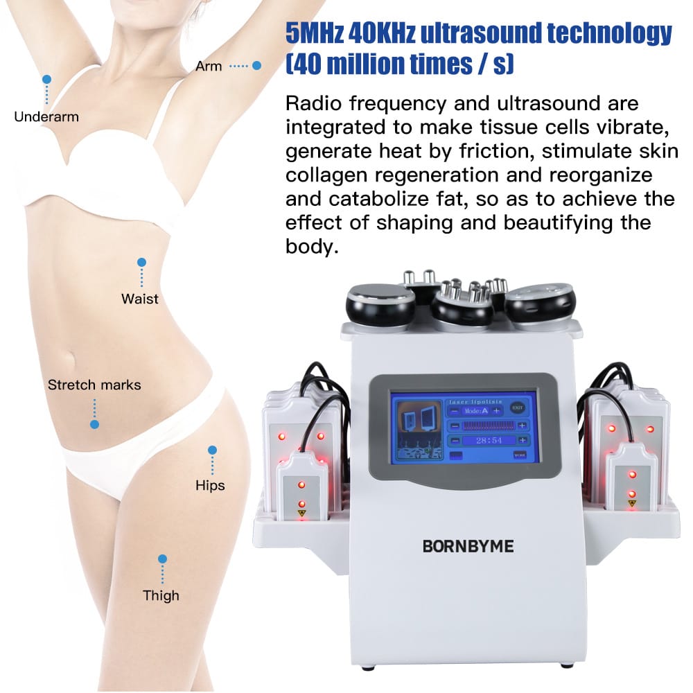 Bornbyme Body & Facial Massager Bornbyme 6-in-1 40K Laser Body Shaping Cavitation Device: Body sculpting, improves skin texture.