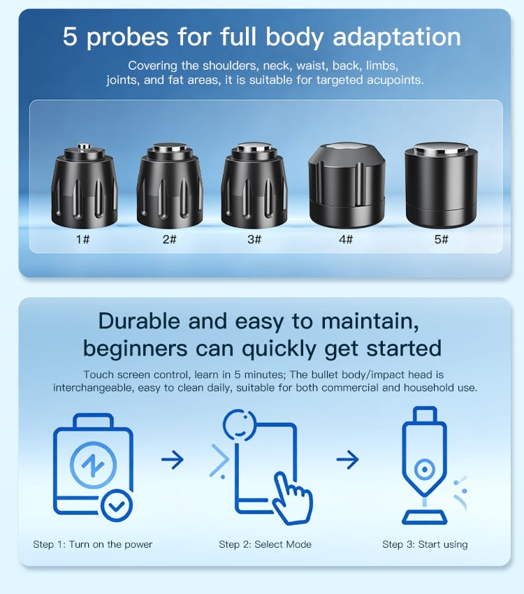 Bornbyme Body & Facial Massager Professional Shockwave Therapy Machine for Fast Pain Relief and Deep Tissue Recovery