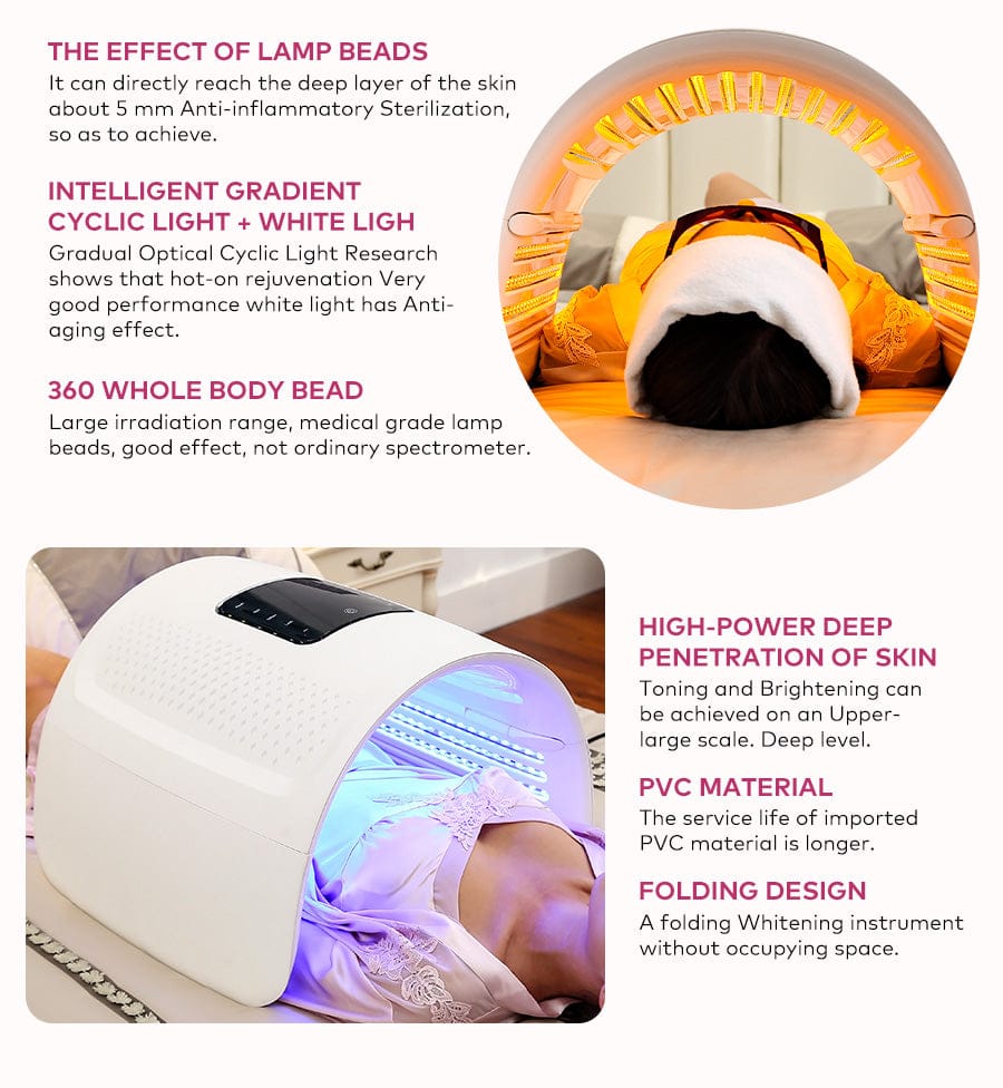 bornbyme Facial Massager Machine LED Light Therapy for Full Body & Face