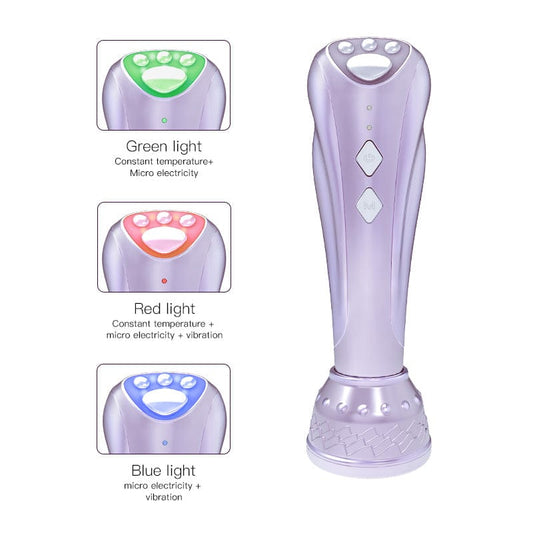 Bornbyme Facial Massager Radio Frequency Facial Machine 3 in 1 Light Therapy Anti- Aging Skin Tightening Rejuvenation