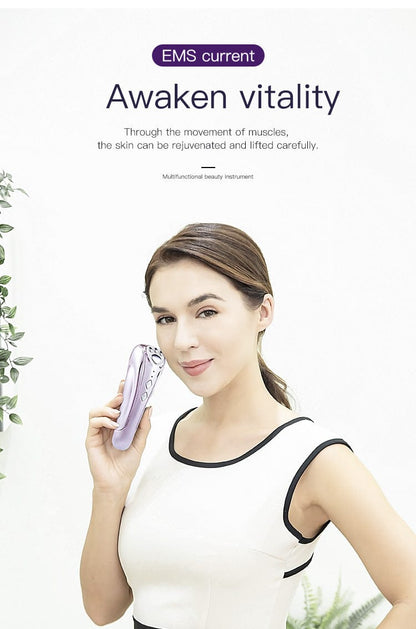 Bornbyme Facial Massager Radio Frequency Facial Machine 3 in 1 Light Therapy Anti- Aging Skin Tightening Rejuvenation