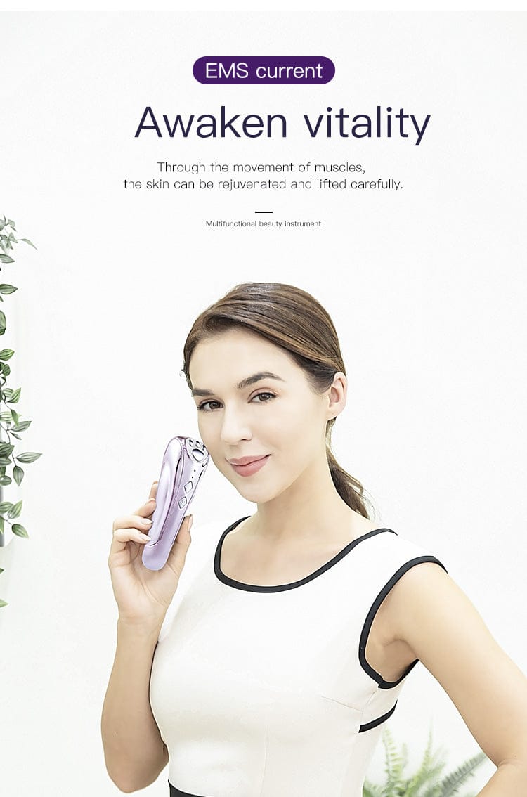 Bornbyme Facial Massager Radio Frequency Facial Machine 3 in 1 Light Therapy Anti- Aging Skin Tightening Rejuvenation