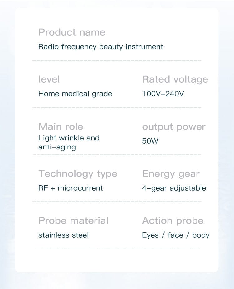 Bornbyme Facial Massager Radio Frequency Skin Tightening Device Home Use Device Anti Aging Wrinkle Reduction