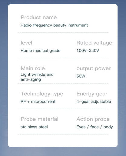 Bornbyme Facial Massager Radio Frequency Skin Tightening Device Home Use Device Anti Aging Wrinkle Reduction