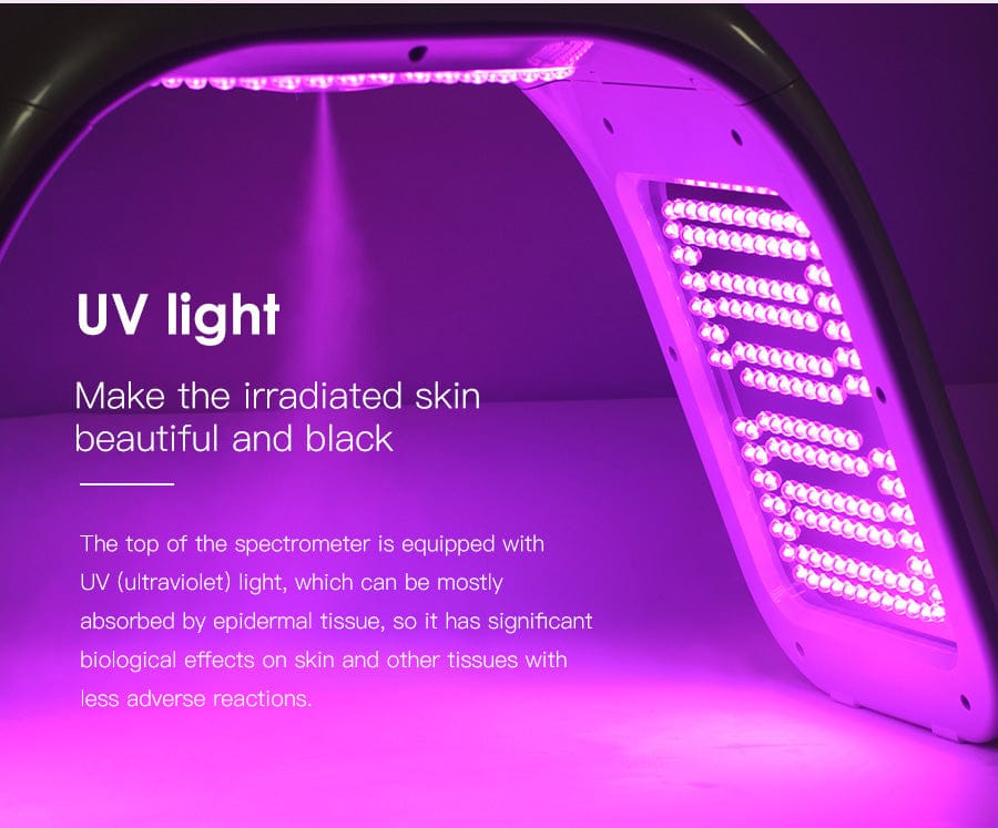Bornbyme LED Light Therapy 7 Color LED Light Therapy for Face with Hydrating Spectrometer Plus 372 Light Beads