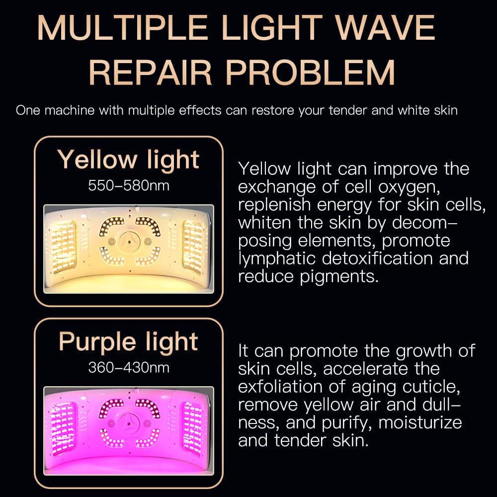 Bornbyme LED Light Therapy 7 Color LED Light Therapy with Hydrating Spray Facial Skin Machine