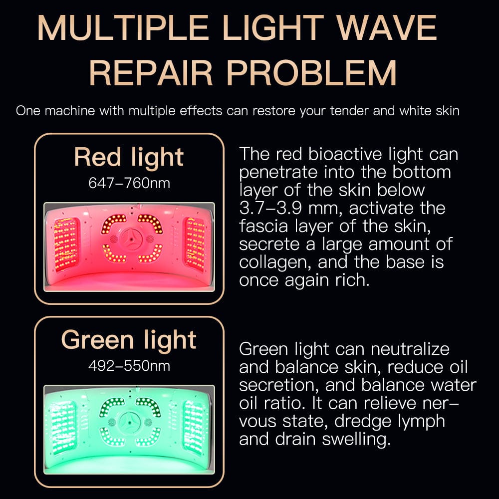 Bornbyme LED Light Therapy 7 Color LED Light Therapy with Hydrating Spray Facial Skin Machine