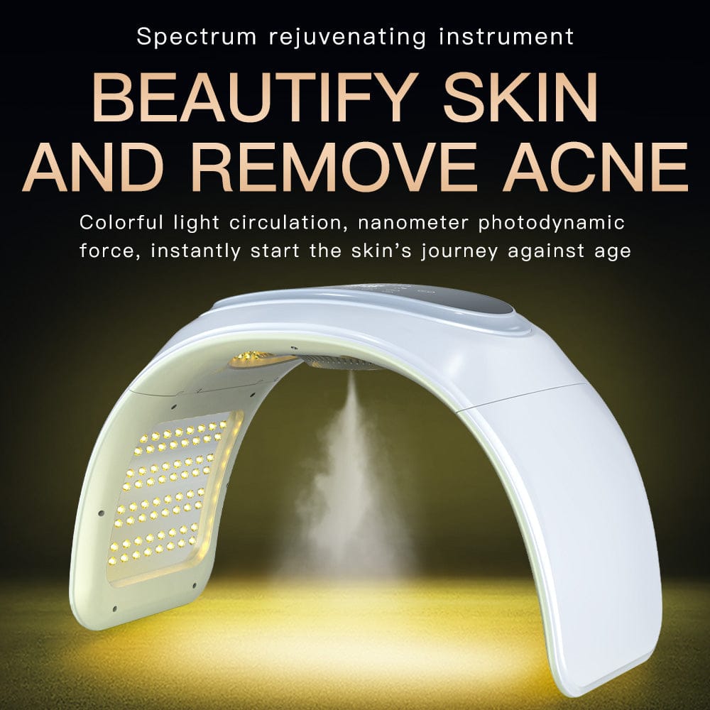 Bornbyme LED Light Therapy 7 Color LED Light Therapy with Hydrating Spray Facial Skin Machine