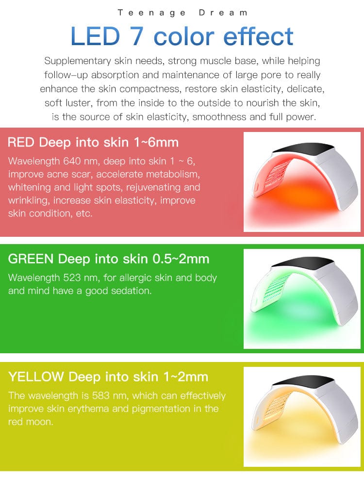 Bornbyme LED Light Therapy 7 Led Light Therapy Combines Calcium