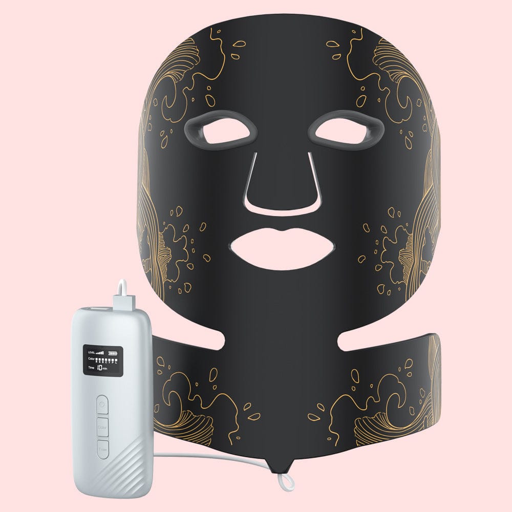 bornbyme LED Light Therapy Black 7 Light LED Face Mask Therapy