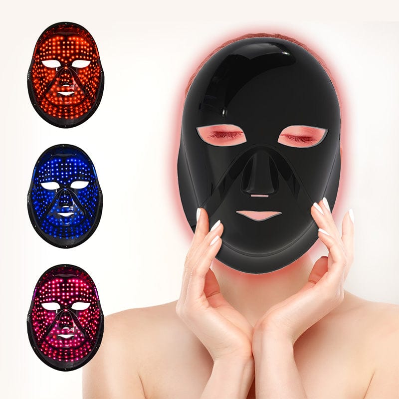 bornbyme LED Light Therapy Black LED Face Mask 3 Light Therapy for Face