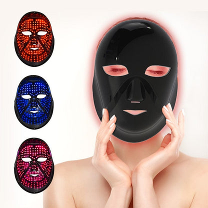bornbyme LED Light Therapy Black LED Face Mask 3 Light Therapy for Face