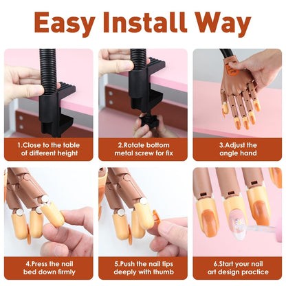 bornbyme Nail PRODUCT Acrylic Nails Flexible Practice Fake Hand