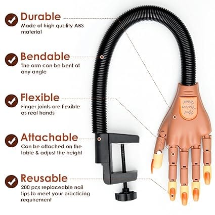 bornbyme Nail Product Flase Acrylic Nail Practice Hand Complete Kit