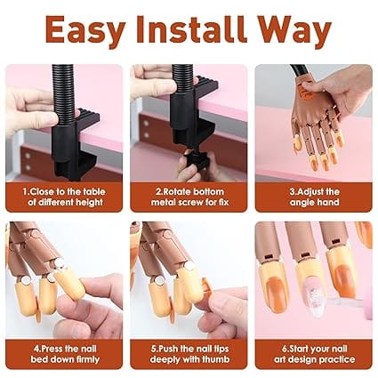 bornbyme Nail Product Flase Acrylic Nail Practice Hand Complete Kit