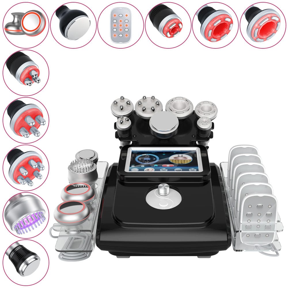 Bornbyme Ultrasonic Cavitation Machine 11 In 1 80K Body Sculpting Cavitation Machine with Laser Fat Reduction Black