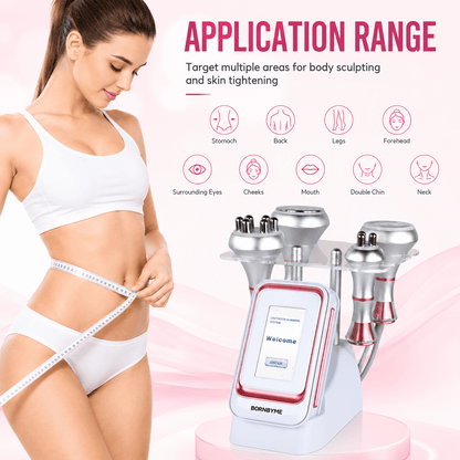 Bornbyme Ultrasonic Cavitation Machine 4 IN 1 80K Ultrasonic Cavitation RF Machine for Body Contouring & Skin Tightening