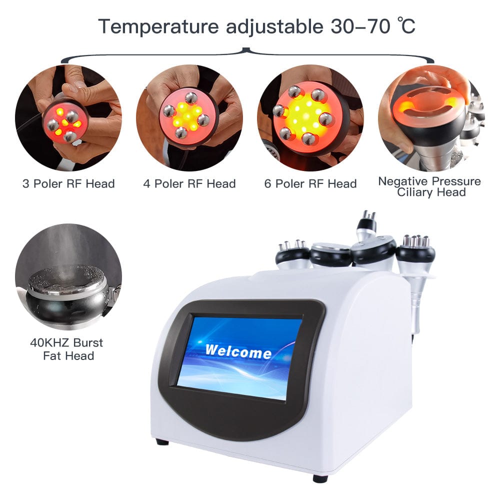 Bornbyme Ultrasonic Cavitation Machine 40K 5-IN-1 Cavitation Anti Cellulite Body Shaping Device