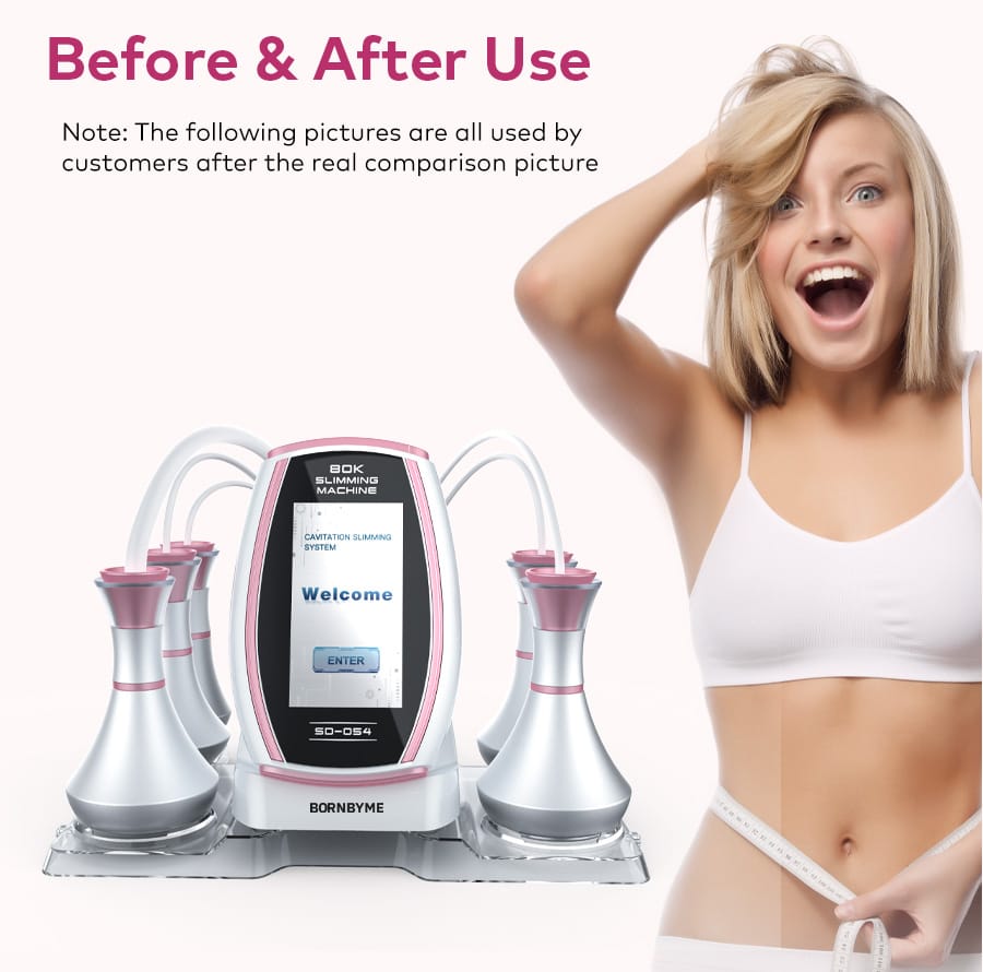 bornbyme Ultrasonic Cavitation Machine 5 IN 1 80K Ultrasonic Cavitation Machine Anti Cellulite Fat Burners