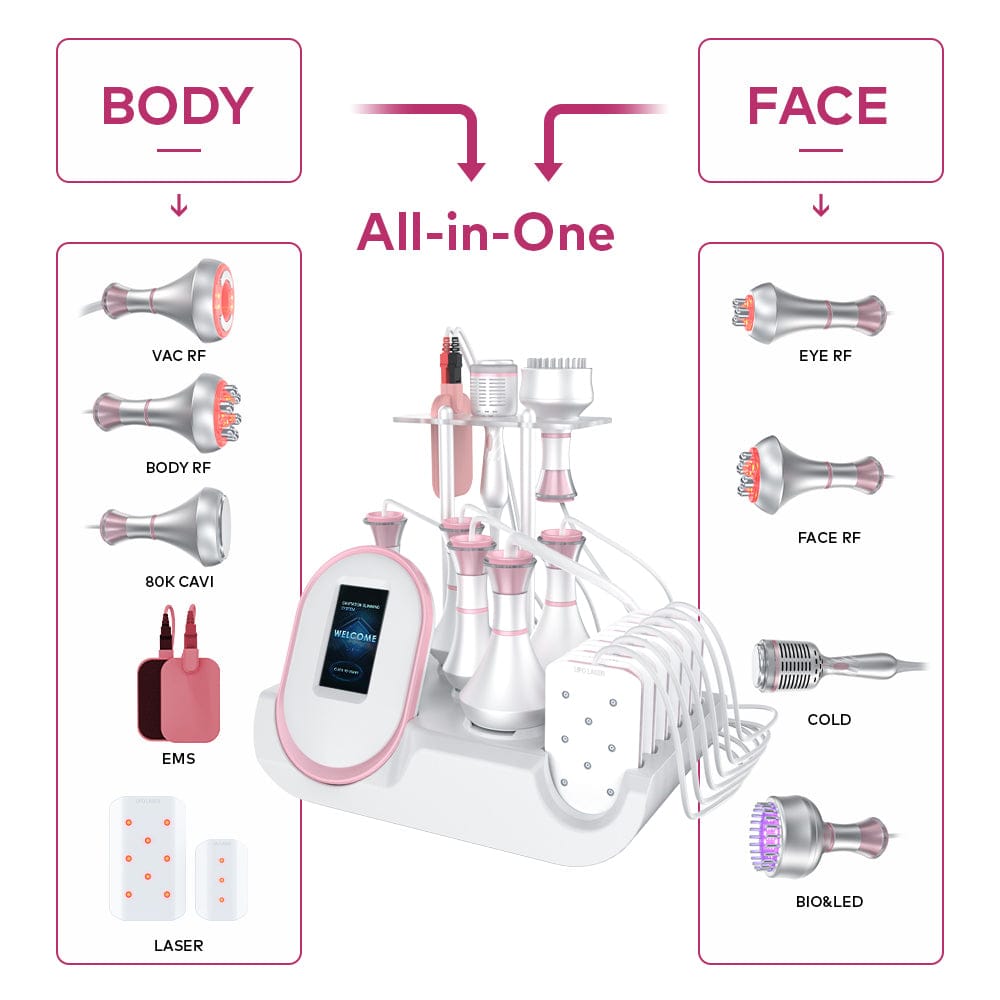 bornbyme Ultrasonic Cavitation Machine 6 IN 1 80K Cavitation Body Sculpting Machine Anti Cellulite