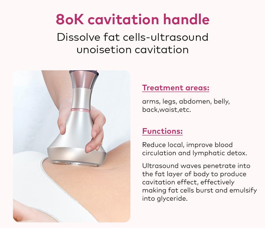 Bornbyme Ultrasonic Cavitation Machine 6 In 1 80K Ultrasonic Cavitation Body Sculpting Machine with Laser for Fat Reduction