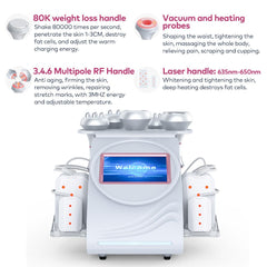 Bornbyme Ultrasonic Cavitation Machine 6 In 1 80K Ultrasonic Cavitation Body Sculpting Machine with Laser for Fat Reduction