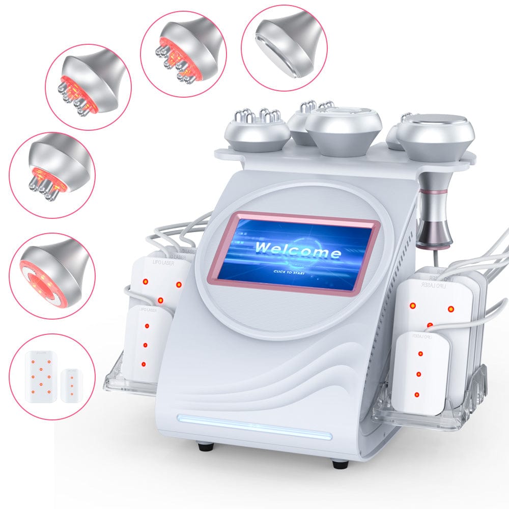Bornbyme Ultrasonic Cavitation Machine 6 In 1 80K Ultrasonic Cavitation Body Sculpting Machine with Laser for Fat Reduction