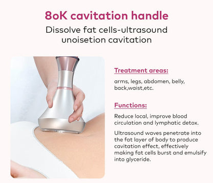 Bornbyme Ultrasonic Cavitation Machine 6 In 1 80K Ultrasonic Cavitation Machine Body Sculpting for Fat Reduction with EMS Therapy
