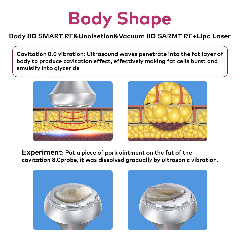 Bornbyme Ultrasonic Cavitation Machine 6 In 1 80K Ultrasonic Cavitation Machine Body Sculpting for Fat Reduction with EMS Therapy