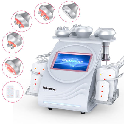 Bornbyme Ultrasonic Cavitation Machine 6-in-1 Cavitation Machine with 80K Ultrasonic, RF, Vacuum & Laser for Body Contouring and Fat Loss