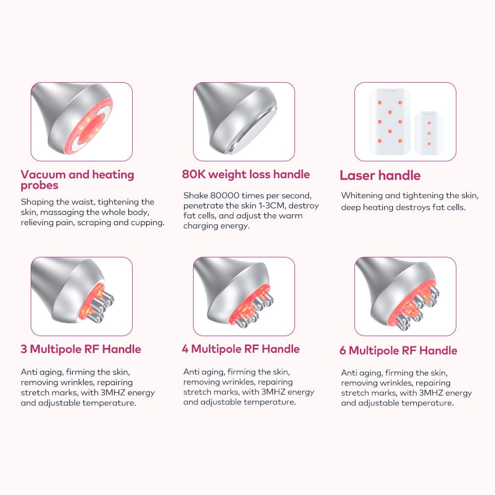 Bornbyme Ultrasonic Cavitation Machine 6 IN 1 Skin Tightening Machine Fat Burning Cavitation Body Slimming Device